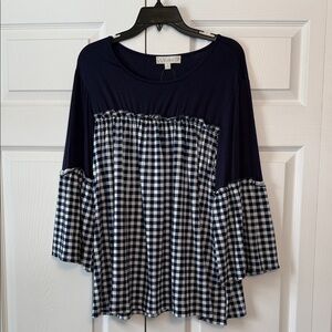 Suzanne Betro Weekend Ruffled Tunic XL NWT